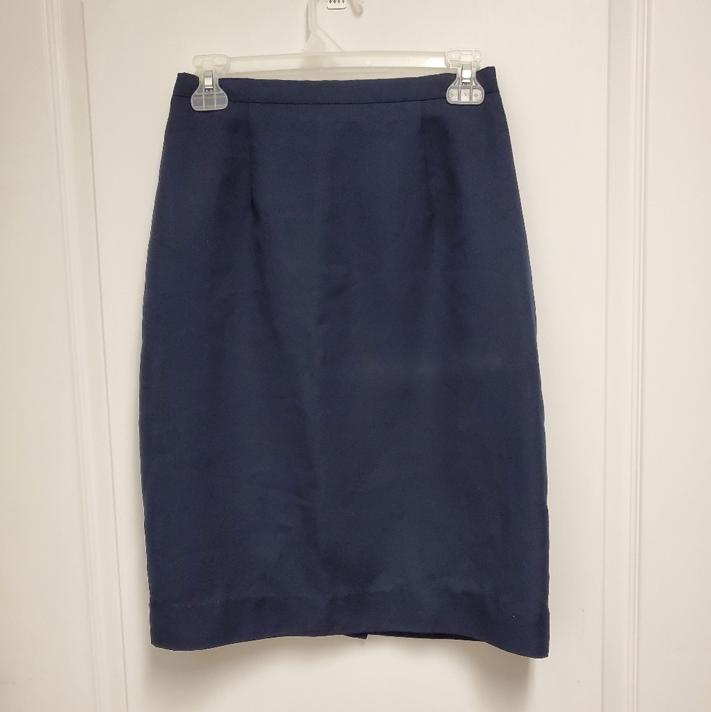 Women's dark navy blue knee-length business skirt